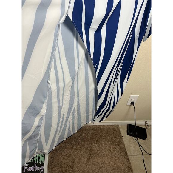 Made with Love | NWT Women's XL Blue & White Striped Wrap Dress - Picture 7 of 8